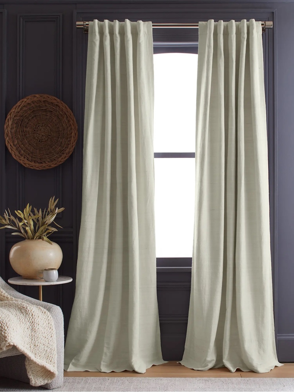NWOT Quince 100% Raw Silk Blackout Curtain